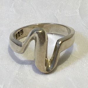 Mexico 925 Sterling Silver Zigzag Shape Ring